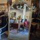 Very large Louis XVI style mirror in wood and gilded stucco with gold leaf