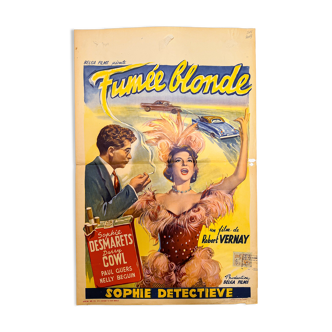 Affiche vintage cinéma de 1957 "Fumée blonde"