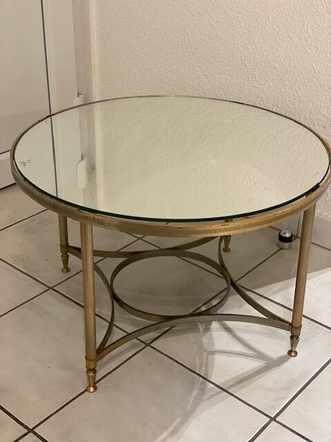 Round coffee table vintage mirror