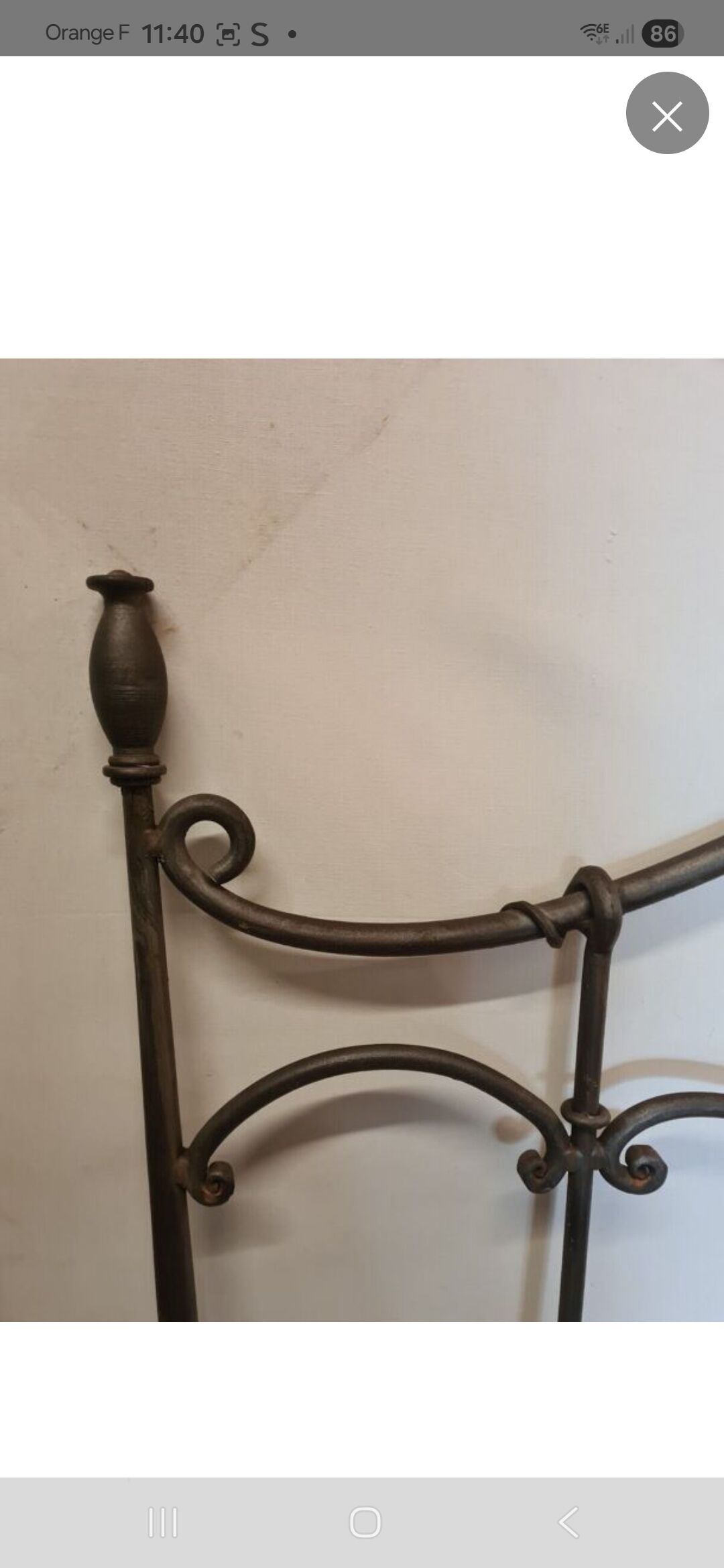 Wrought iron headboard