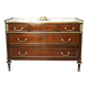 Commode Dite Officier Louis XVI Époque 19ème(XIXème) Acajou & Marbre