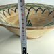 Glazed ceramic dish with green and blue floral decoration – vintage southern earthenware – handmade