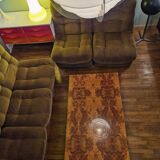 Italian design coffee table in burl wood by Roche Bobois, 1970s.