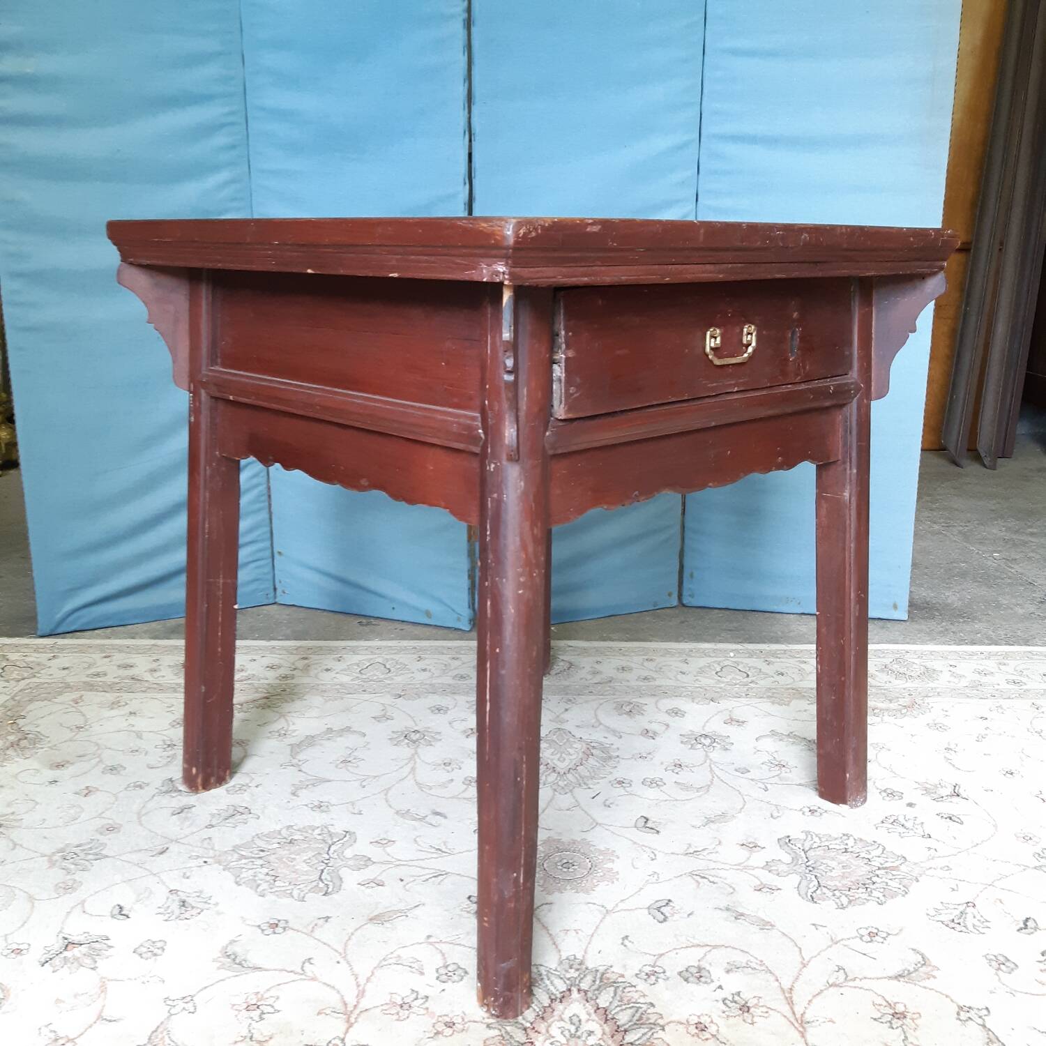 Red lacquered Asian table