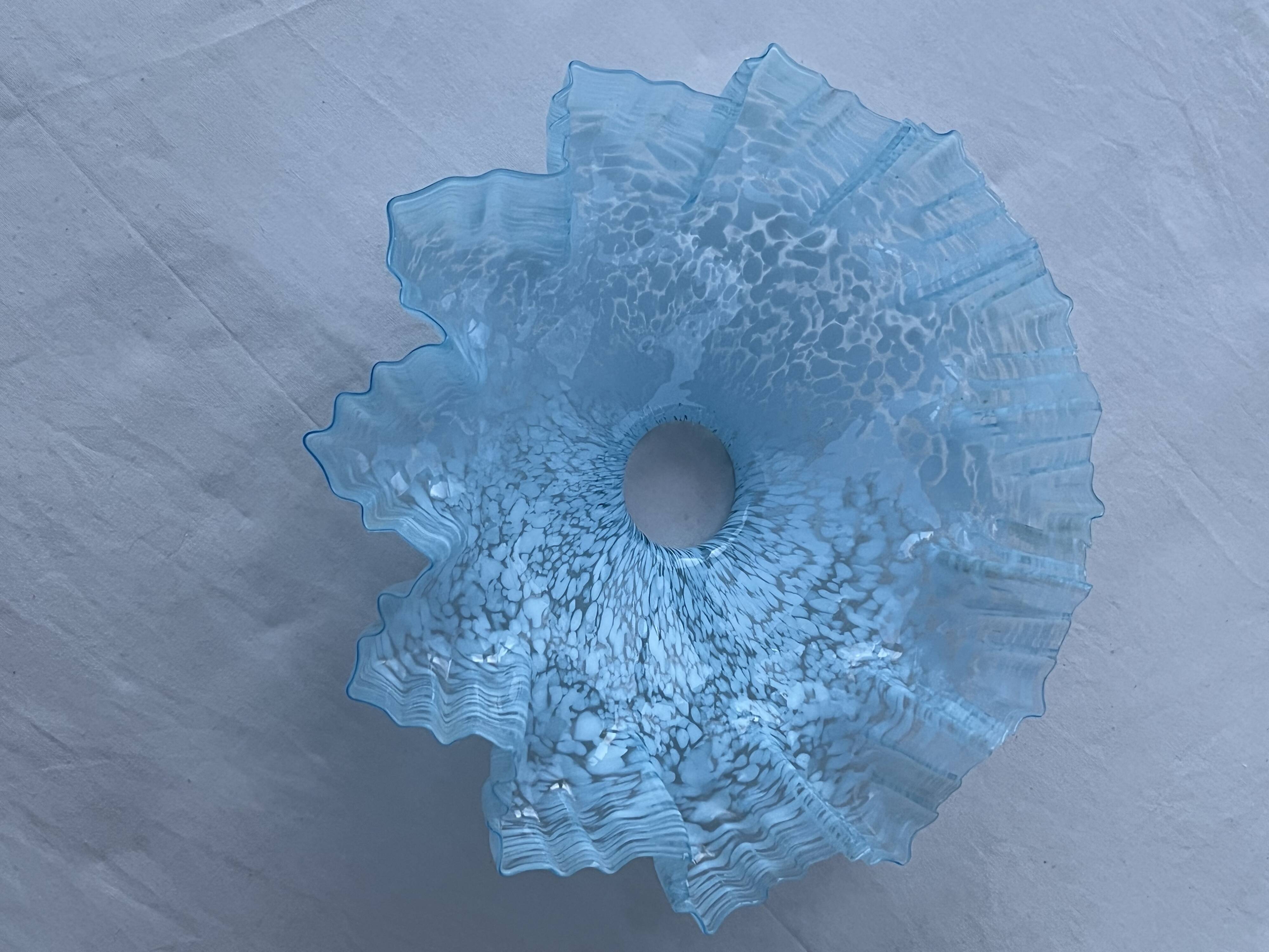 Corolla lampshade in Clichy blue glass