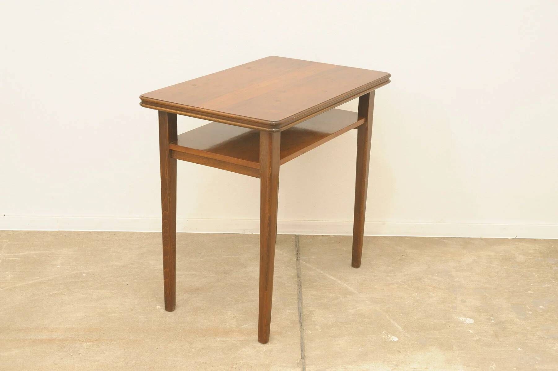 Mid-century walnut coffee table, wooden living room table, 1950s