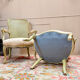 PAIRE DE FAUTEUILS EN BOIS LAQUÉ DE STYLE LOUIS XV XIX EME SIÈCLE  