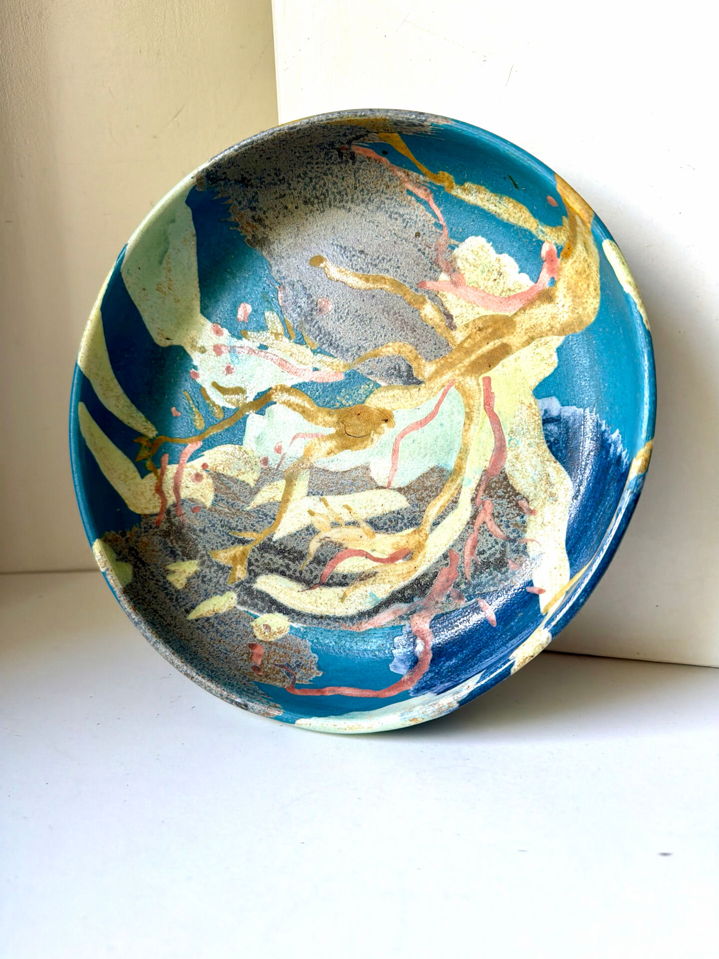 Vintage Danish Ceramic Art Studio Decorative Bowl signed