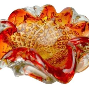 Deposit of orange and gold sommerso keys by seguso, murano glass, italy, 1970