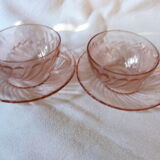 6 cups and saucers Rosaline Arcoroc France