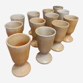 Set of 12 vintage stoneware mazagrans