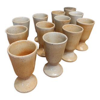 Set of 12 vintage stoneware mazagrans