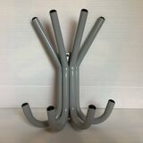 Industrial coat rack with eight hooks