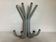 Industrial coat rack with eight hooks
