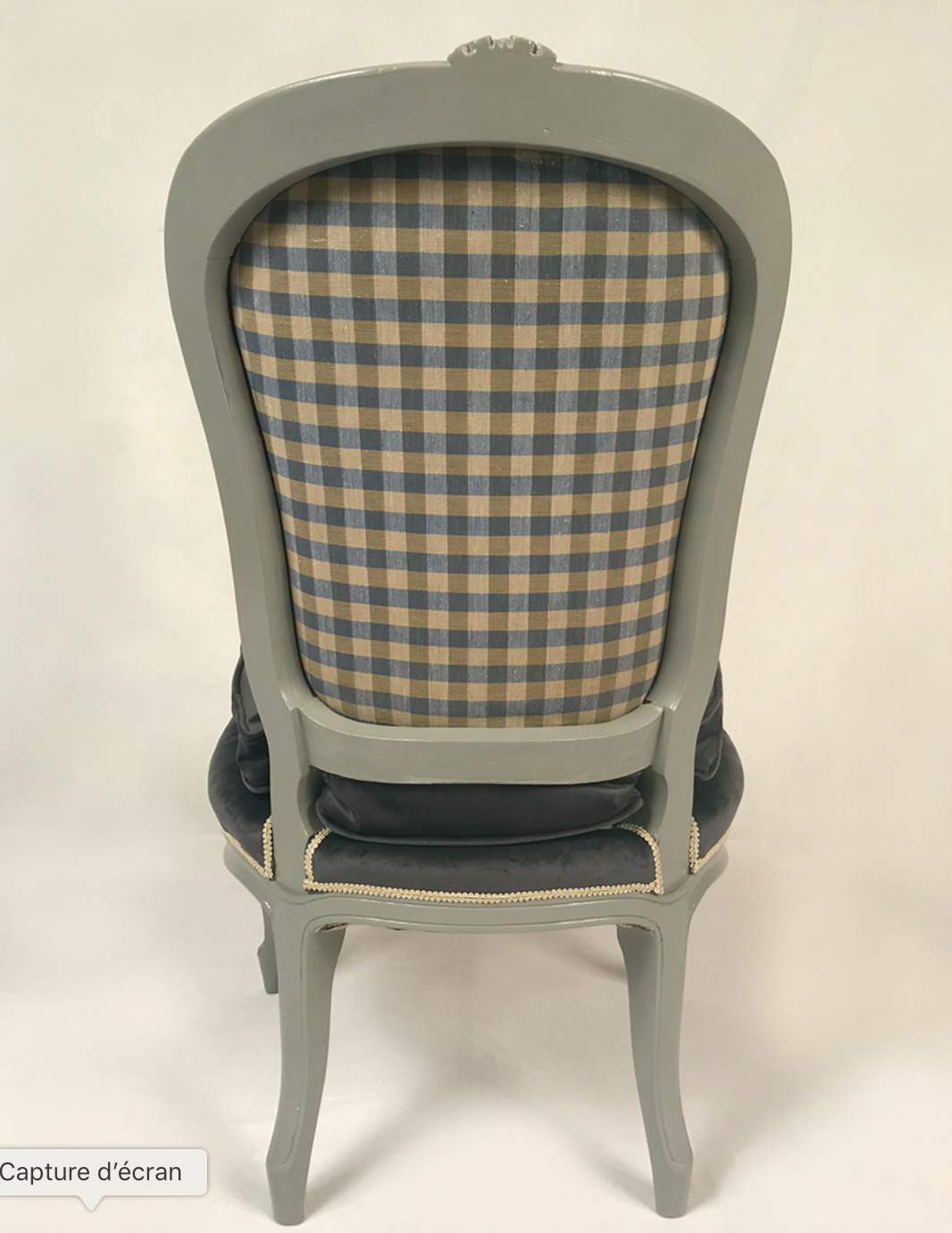 Louis XV style heater lacquered grey wood, rechampi gold