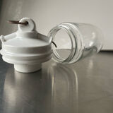 Art Deco ceiling pendant lamp in porcelain & glass
