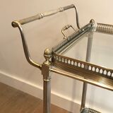 Silver brass rolling table with removable trays