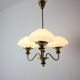 Lustre en laiton du milieu du siècle, Tchécoslovaquie, années 1970, fabriqué dans la verrerie de Jablonec