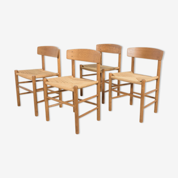 Set de 4 chaises par Børge Mogensen pour FDB Møbler, années 1960