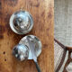 Old stamped silver metal butter dish