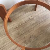Vintage Danish teak coffee table and smoked glass