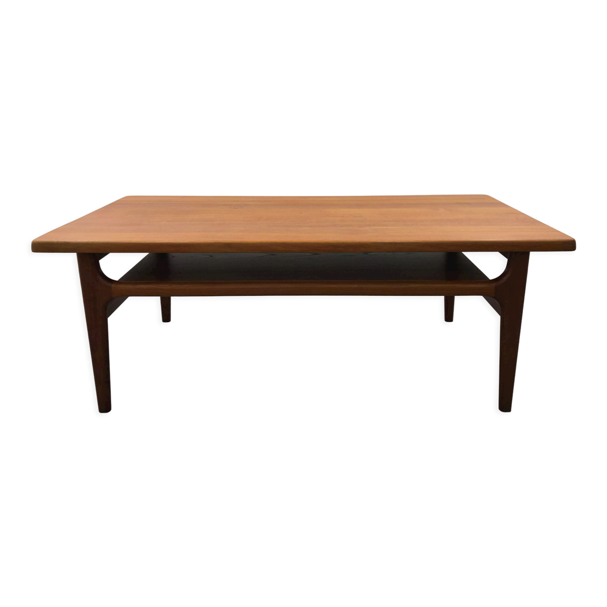 Table basse danoise du milieu du siècle avec rangement de A / S Niels Bach, 1960s