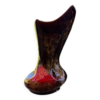 Vallauris red brown vase large