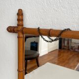 Miroir ancien en bois façon bambou
