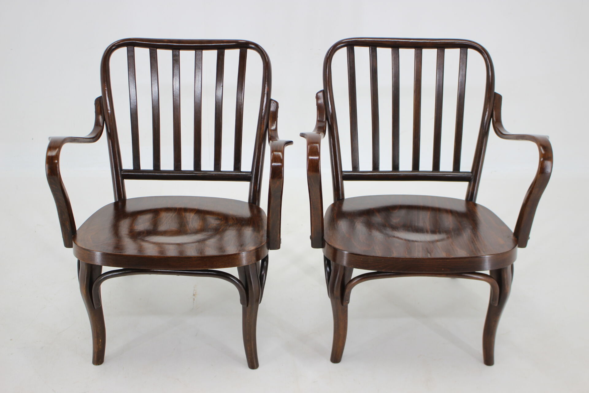 1950s Pair of Josef Frank Bentwood Armchairs no. 752 by Thon
