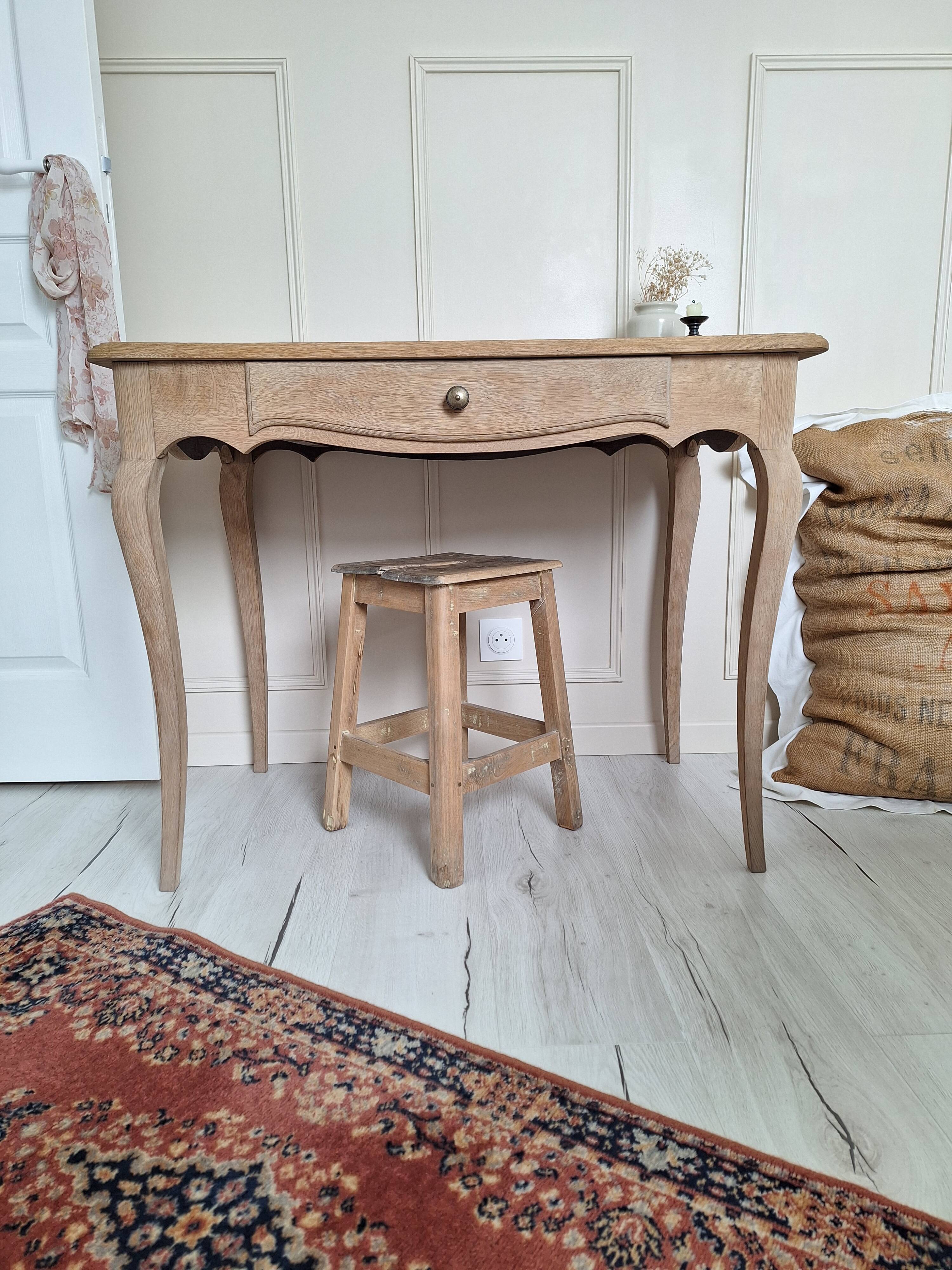 Antique oak side table in Louis XV style