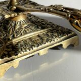Bougeoir à main bronze massif à motifs