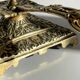 Patterned solid bronze hand candle holder