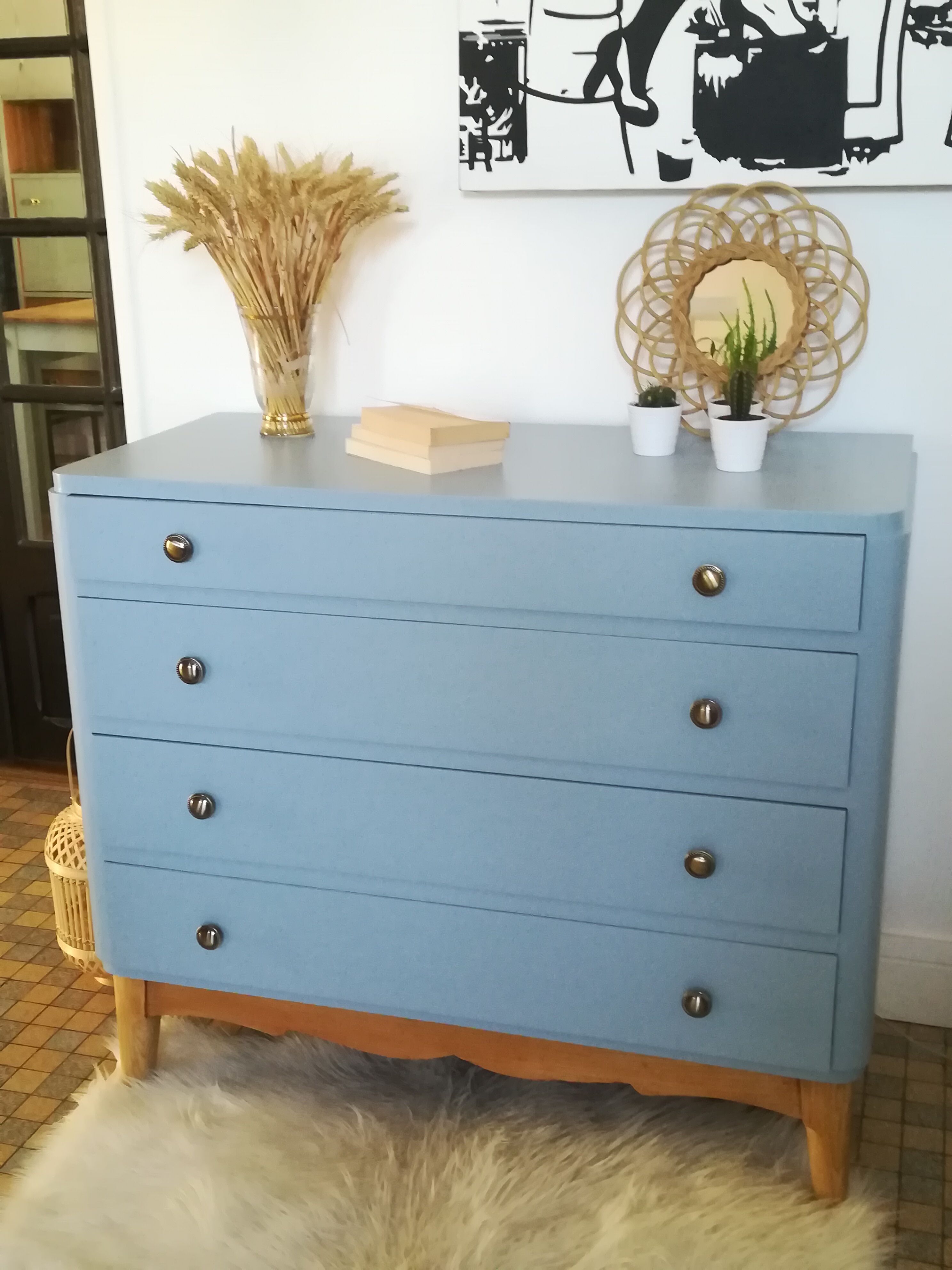 Vintage dresser with folding mirror 1950