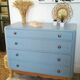 Commode vintage année 50 avec miroir rabattable