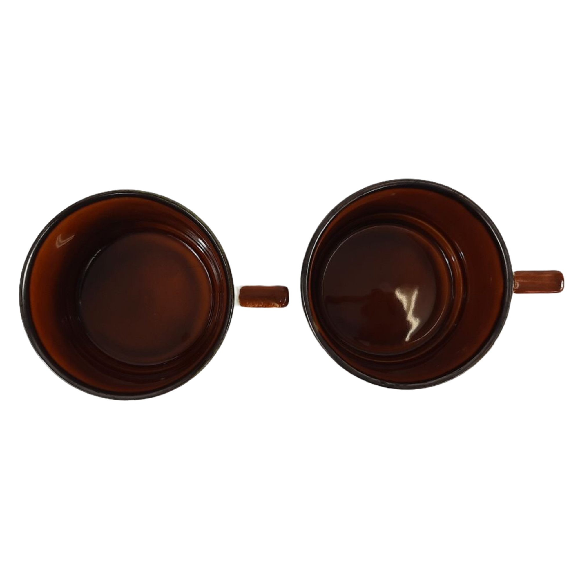 Tea service for Six vintage boch pattern brown, white and green