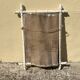 Wooden mirror old bamboo style vintage white ice mercury