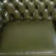 Green cow leather 2.5-seater Chesterfield sofa in English style