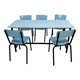 Blue formica table & chairs set