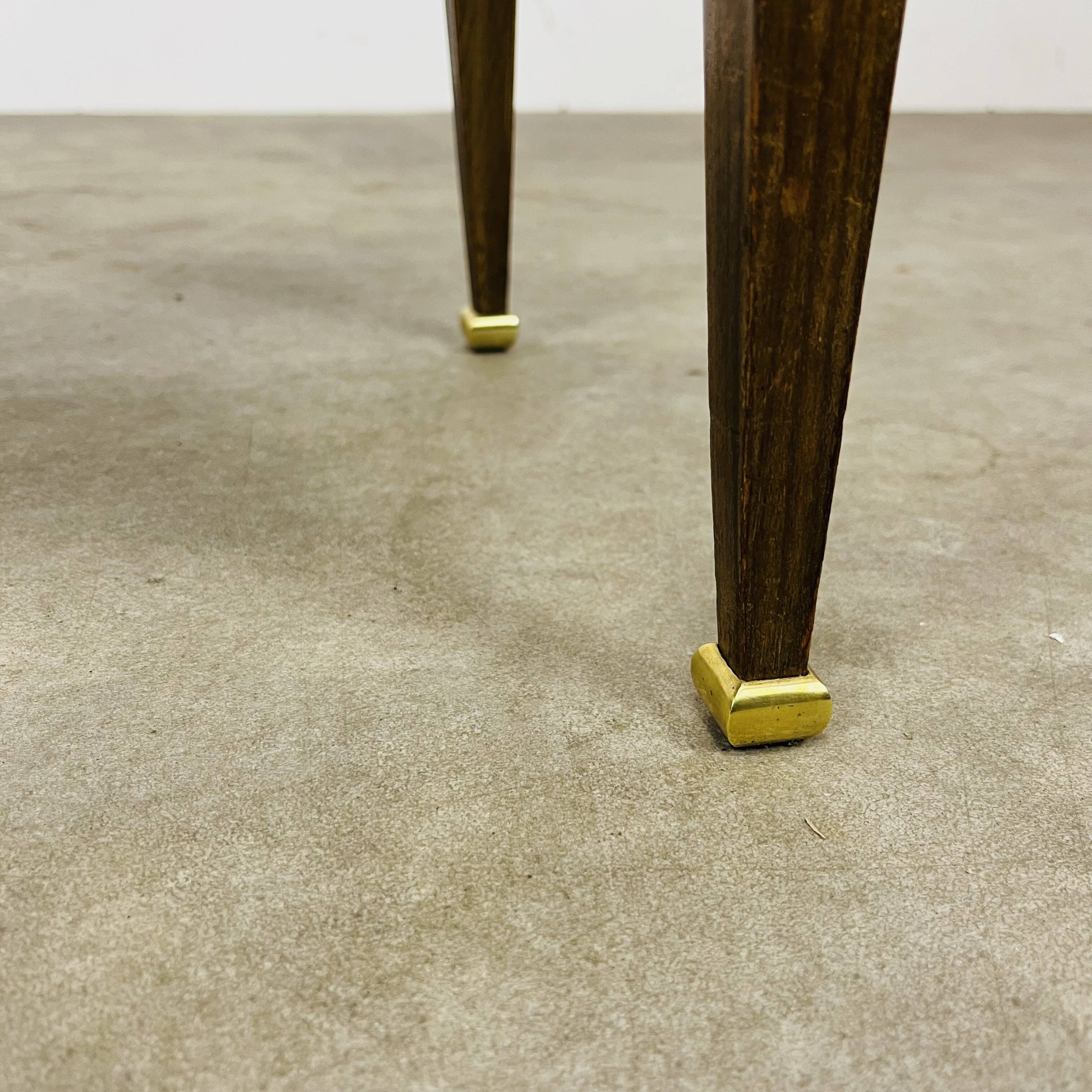 Art Deco mirror and brass bedside table