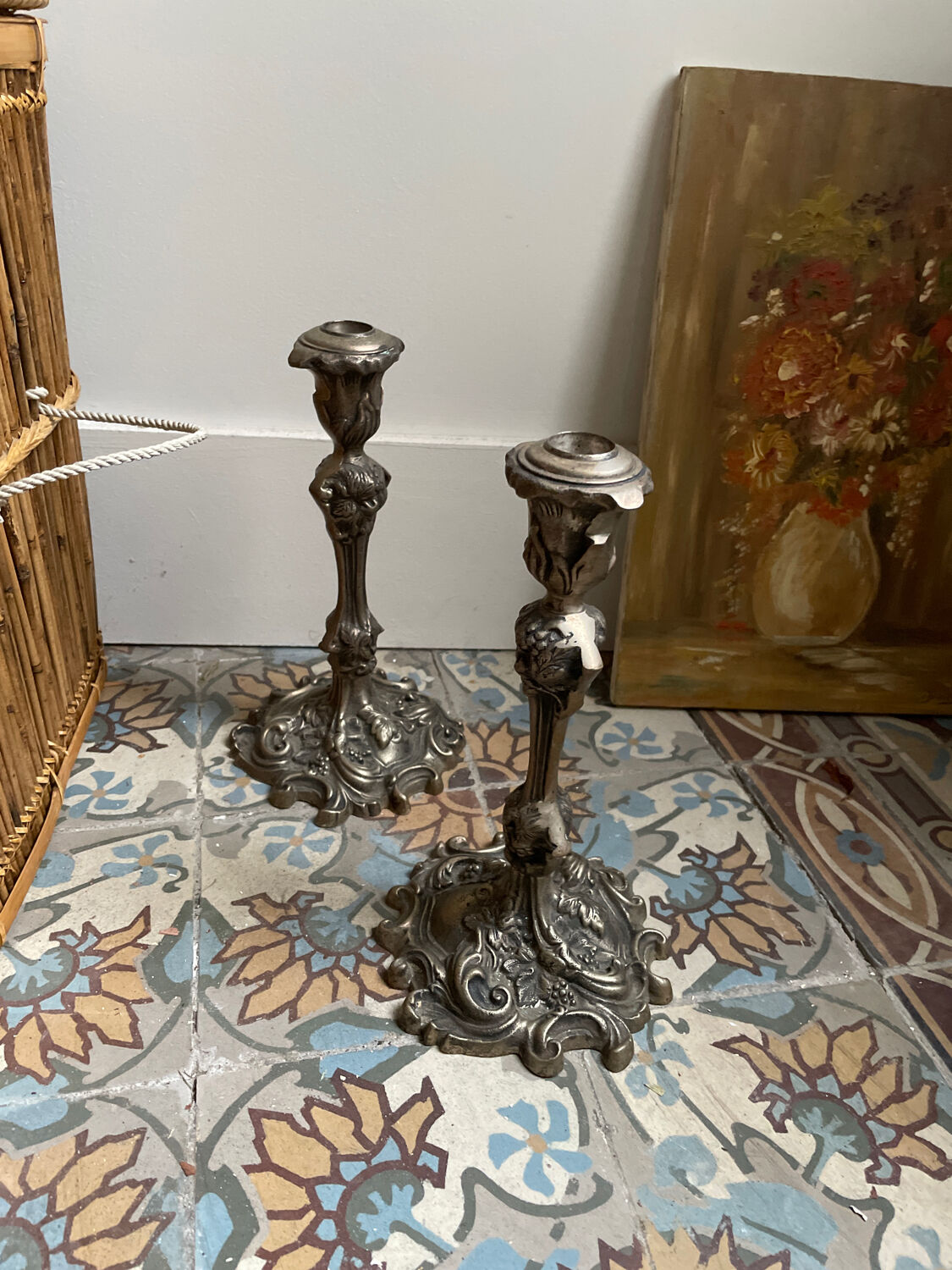 Pair of Art Nouveau Candlesticks