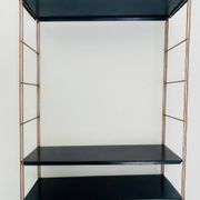 Etagère murale vintage modulable, metal et laiton circa 1960s