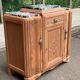 Art Deco sideboard renovated in solid walnut and large antique marble from the 1930s.