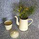 Pale yellow enamelled coffee maker