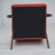 1970s, Danish highback armchair, furniture wool, teak wood, oak wood.