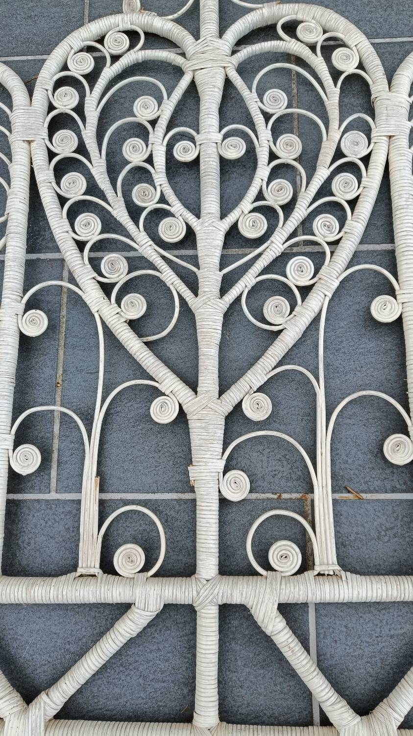 Peacock rattan headboard, 1970