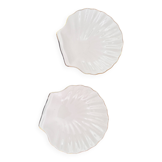 Lot de 2 vide-poches coquillage blanc