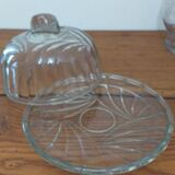 Plateau à fromages ou à dessert en verre avec cloche