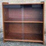 Glass bookcase, glass floor shelves by FD Rozaffy, 1960s