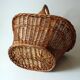 Wicker shopping basket, braided, handmade, vintage
