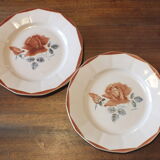 Set of 6 flat plates Sarreguemines Digoin